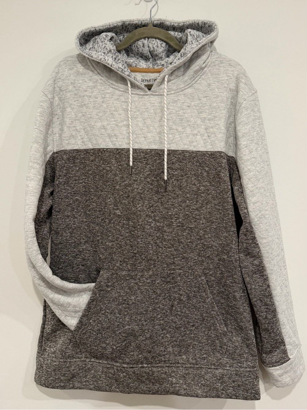 Departwest Gray Colorblock Fleece Lined Hoodie Size XL